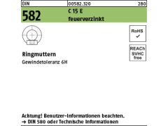 10 x Ringmuttern DIN 582 C15E M20 feuerverzinkt