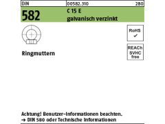 10 x Ringmuttern DIN 582 C15E M24 verzinkt