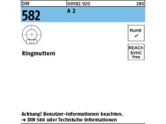 1 x Ringmuttern DIN 582 M30 Edelstahl A2