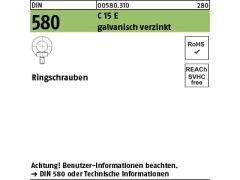 1 x Ringschrauben DIN 580 C15E M33 verzinkt