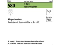 10 x Ringschrauben DIN 580 C15E U M20 feuerverzinkt