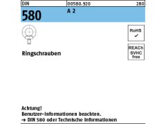 25 x Ringschrauben DIN 580 M8 Edelstahl A2