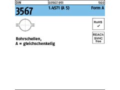 1 x Rohrschellen-hälften DIN 3567 Form A 169 NW 150 Edelstahl A 5
