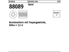 5 x Rundmuttern mit Trapezgew. TR 30 x 6 x D60 x L45 (blank/schwarz)