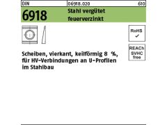 1 x Scheiben DIN 6918 C 45 / ÜH 28 feuerverzinkt, Neigung 8 % tZn