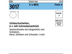 10 x Schlauchschellen DIN 3017 170-190/12 C7 - Edelstahl A4
