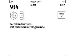 1 x Sechskantmuttern DIN 934 Kl.6 AU M90 x 6 (blank/schwarz)