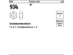 32 x Sechskantmutter M8 Gewinde-Sechskantmuttern verzinkt DIN 934 Mutter Kl 8