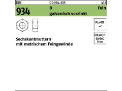 5 x Sechskantmuttern DIN 934 Kl.8 M52 x 3 verzinkt