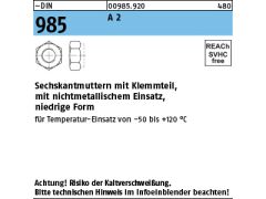 10 x Sechskantmuttern DIN 985 M30 Edelstahl A2