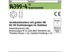 1 x Sechskantmuttern HV EN 14399-4 Kl.10 Z M42 - Peiner Feuerverzinkt