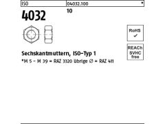 5 x Sechskantmuttern ISO 4032 10 M45 (blank/schwarz)
