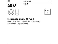 1 x Sechskantmuttern ISO 4032 6 Au M68 (blank/schwarz)